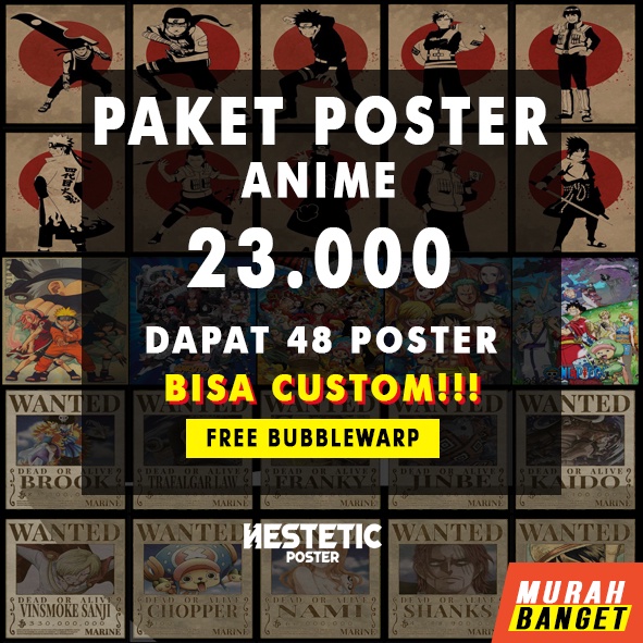 Poster Anime | Poster Dinding Aesthetic | Poster Murah | Isi 24 Pcs