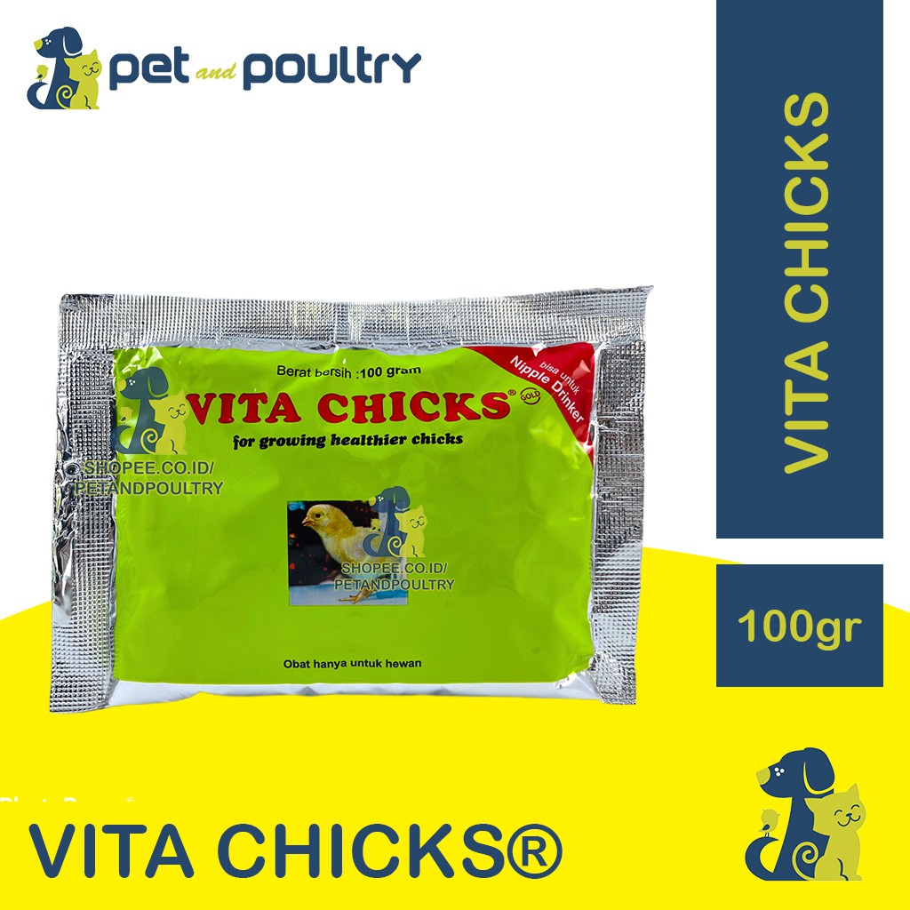 VITA CHICKS 100 GRAM - VITAMIN AYAM VITACHICKS / VITAMIN ANAK AYAM VITA CHICK / VITACHICK