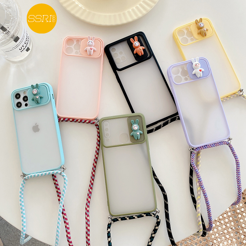 【3D Lens Protection Board】Lanyard Case Tali OPPO RENO4 RENO4F RENO5 A5S A7 A12 A11K A52 A92 A5 A9 A53 A33 A15-2