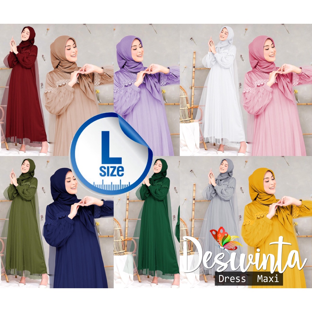 MA2210 Gamis Dewasa Winta 10WARNA / AC / Maxi Long Dress Muslim Terbaru / Baju Kondangan Muslimah / 