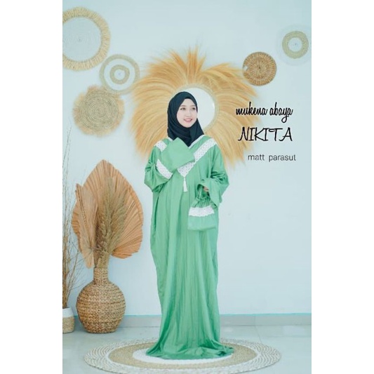 (COD)Mukena abaya parasut NIKITA/abaya mukena traveling/Abaya354