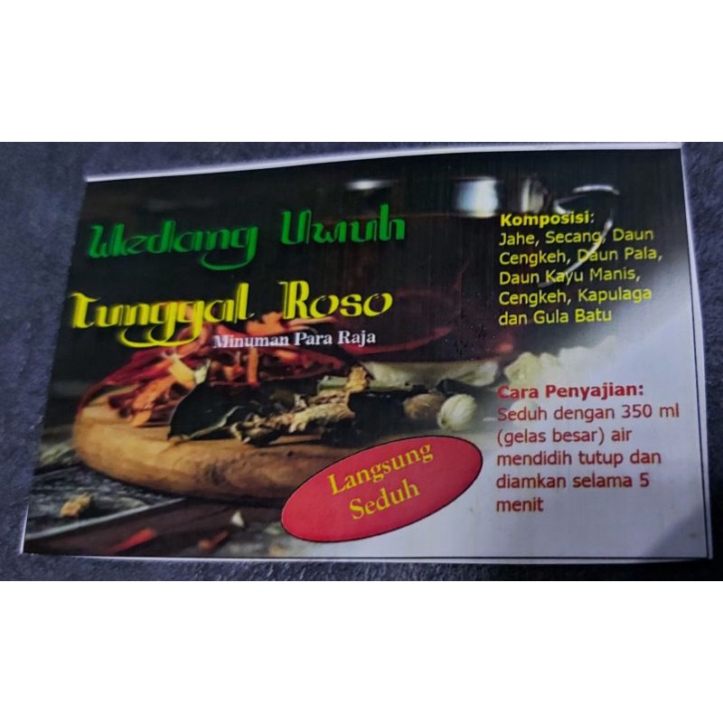 

wedang uwuh tunggal roso