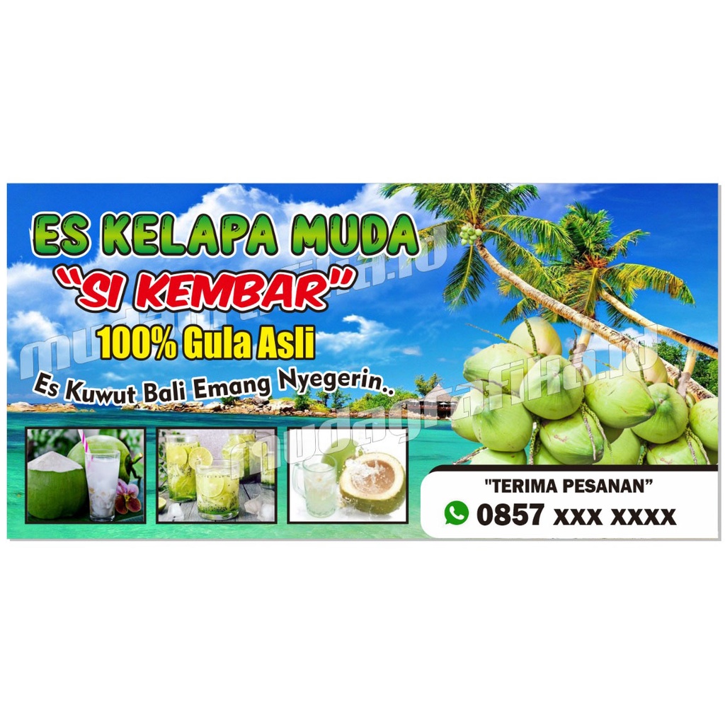 Jual Spanduk Banner Es Kelapa Muda Spanduk Es Kelapa Muda Ukuran X ...