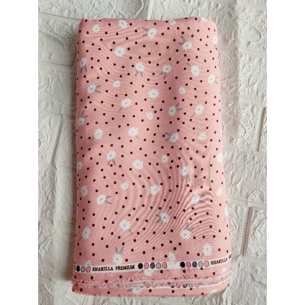 Kain Shakila Motif Polkadot Bunga Little Sun n Daun in the moon harga setengah meter