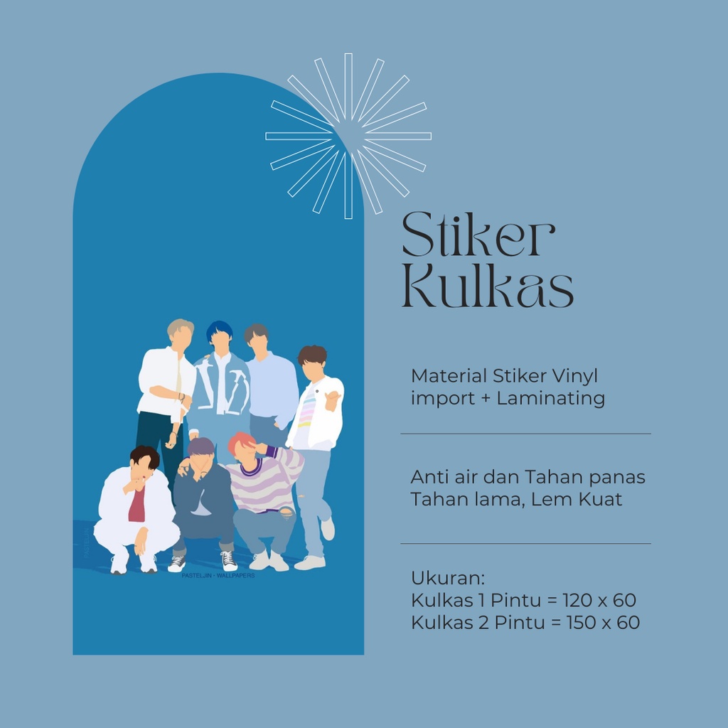 Stiker Kulkas 1 Pintu dan 2 Pintu motif BTS lucu Kode-18 - FX
