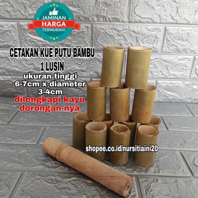 Cetakan kue putu bambu 1 lusin - cetakan kue putu mayang - cetakan putu bambu