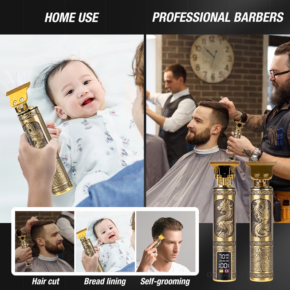 Alat Cukur Elektrik Hair Clipper Trimmer Model Dragon Vintage T9-4
