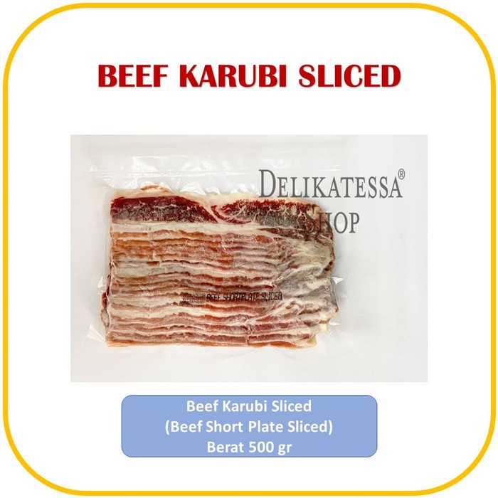 

DAGING SAPI SHORTPLATE SLICE 500 GR BEEF KARUBI TERIYAKI HALAL