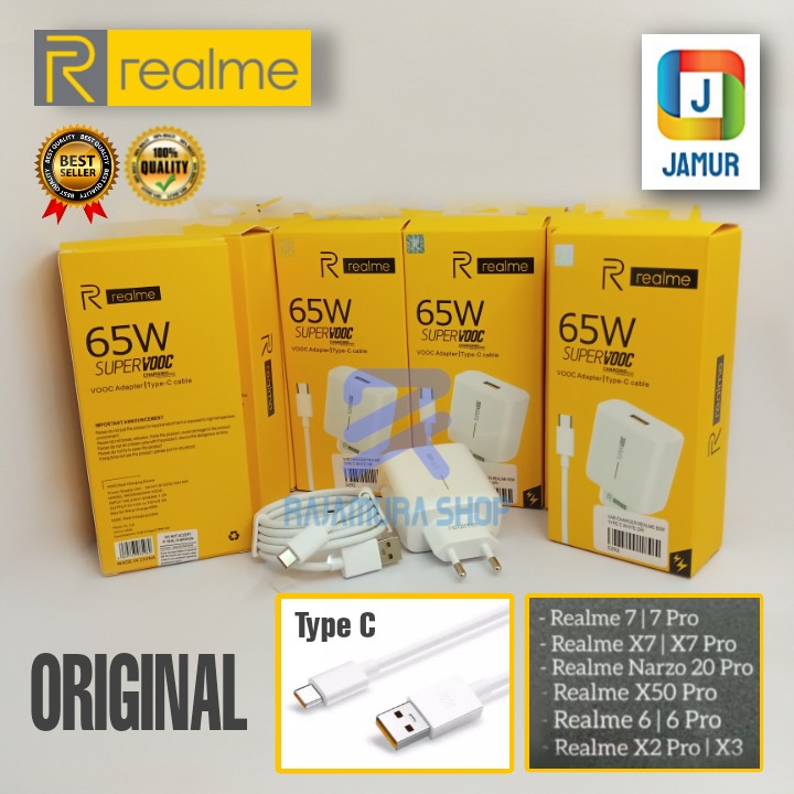 CHARGER REALME ORIGINAL SUPER VOOC 65W TC CHARGER REALME TRAVER CHARGER REALME CAS REALME TYPE C