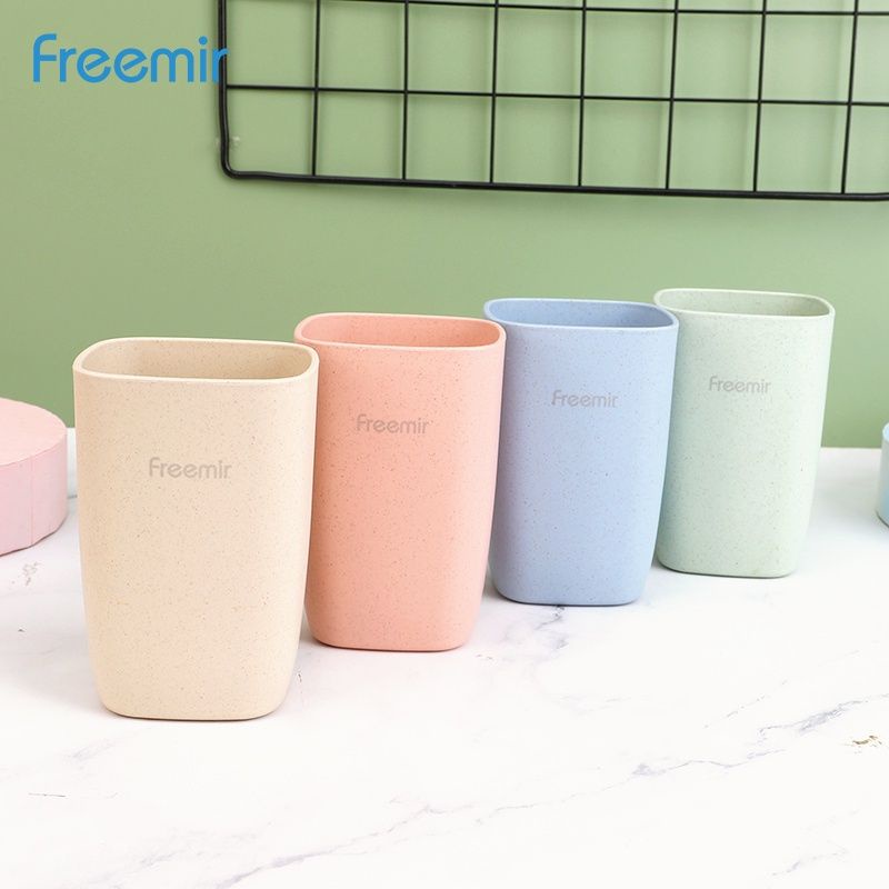 freemir set 4 pcs cangkir whaet straw gelas cantik 100 ORI