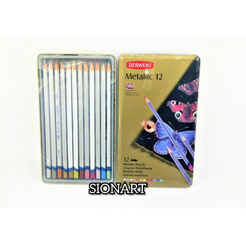 

Derwent Metallic Tin 12 - Pensil Derwent tools