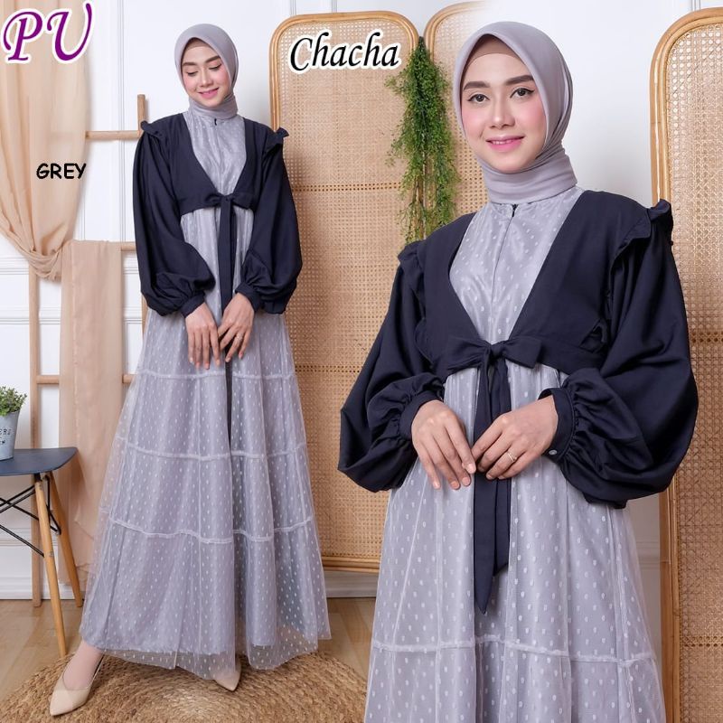 Chaca Gaun pesta muslimah mewah gamis kondangan wallimatul bridesmaid gaun wisuda