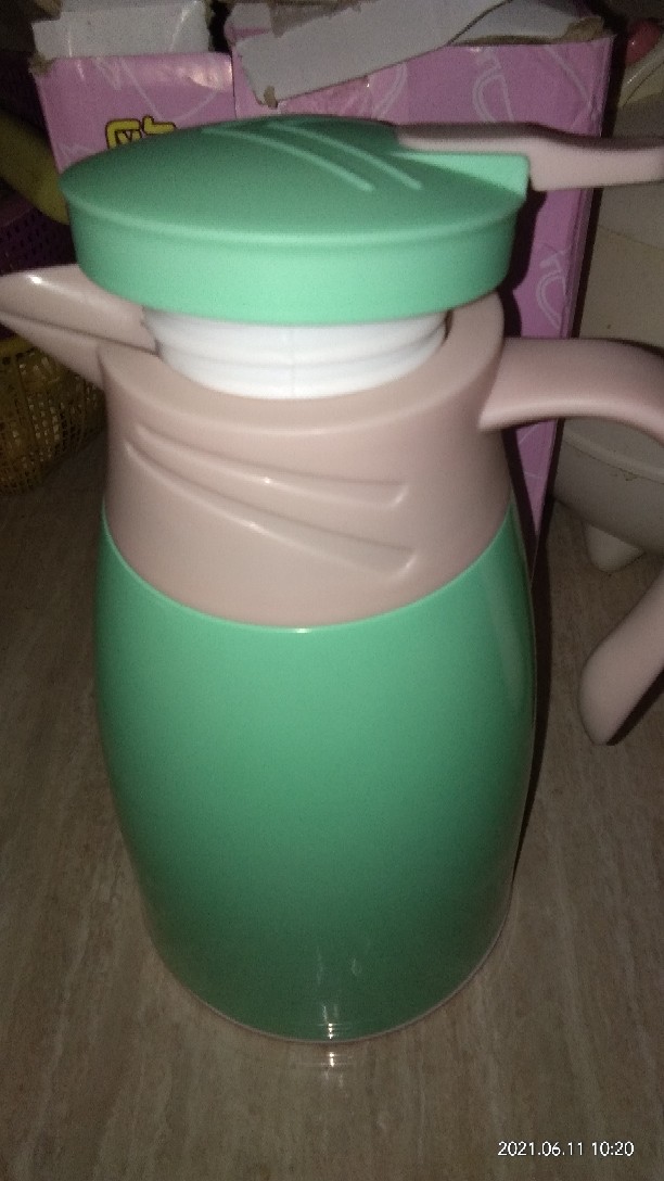 Teko 1000ml Termos Air Panas Bahan Kaca Luar Plastik Water Jug 1 Liter Besar