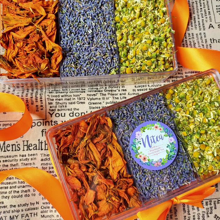 

TEH-DAUN- NITEA (LAVENDER + CHAMOMILE + ORANGE LILY) -DAUN-TEH.