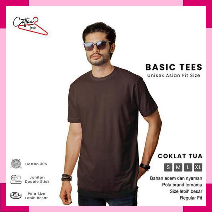 Kaos Polos Baju Pria Kaos Pria kaos Lengan Pendek COKLAT TUA_hf745