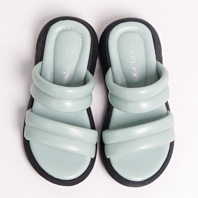 LAPEPA YUK - Sandal Platform Anak Perempuan Usia 2 sampai 10 Tahun ZOYA KIDS Sendal Anak cewek Wedges Wanita Empuk Model Silang Warna MINT Hijau Sage Green Ban dua Lucu cewe Slop Usia Umur 3 4 5 6 7 8 9 thn Tahun Premium Ori Original Mall Official Store