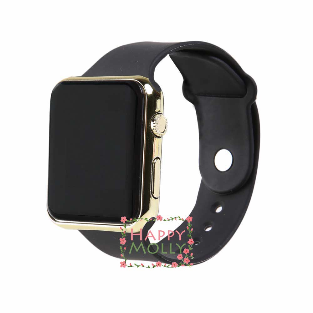 LED Watch [ Black Gold ] Jam Tangan Digital Pria &amp; Wanita - Strap Rubber