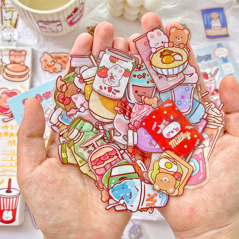 40pcs Stiker Motif Kartun Makanan Vending Machine Untuk Dekorasi DIY