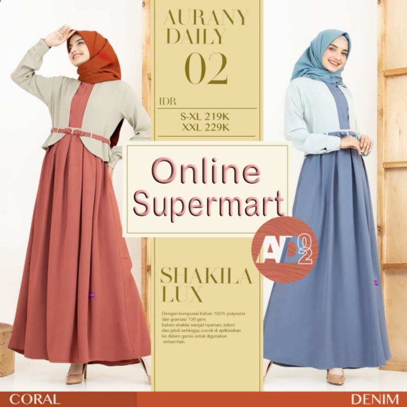 Gamis Aurany 2022 Terbaru Aurany AD 02 Gamis Remaja Trendy