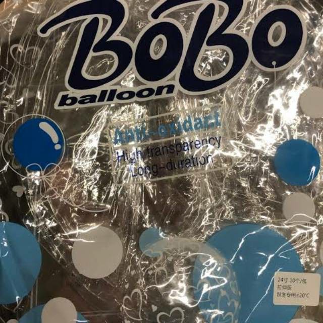 HappyBalloon Balon Bobo PVC Biru 18inch Transparan