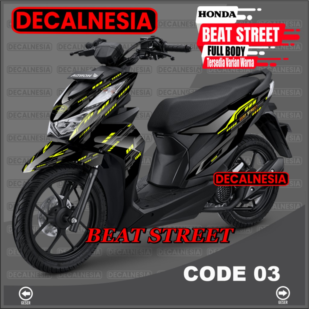 Decal Stiker Beat Street New 2021 2022 2023 Full Body Sticker Motor Roadrace Racing Variasi Aksesori