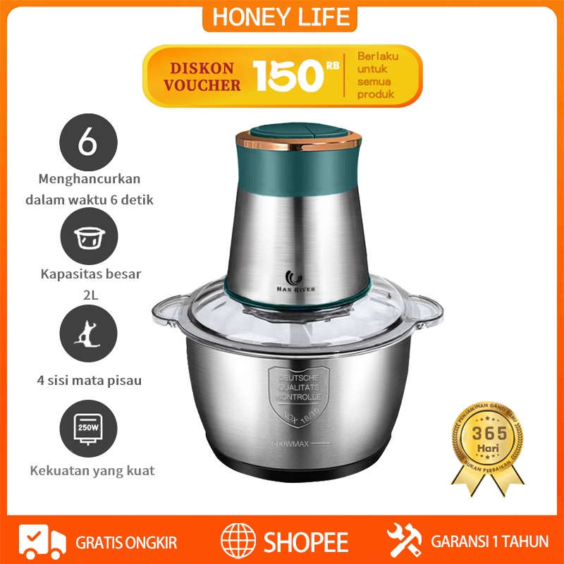 Blender HRJRJ-S2BK food processor /blender daging  ---2L blender bumbu