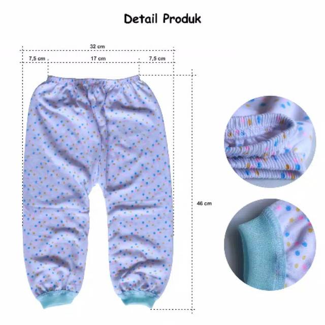 1 lusin Celana Panjang Bayi Polkadot