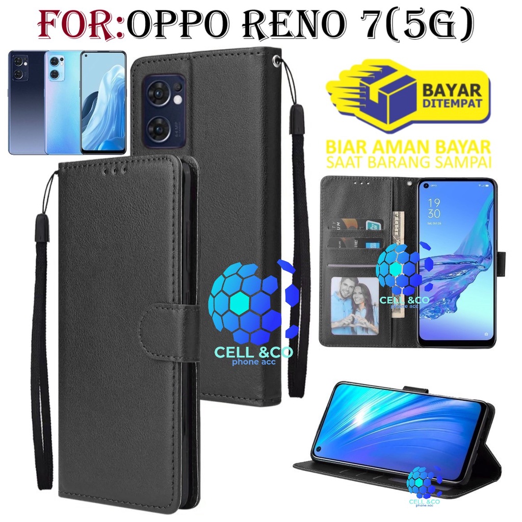 NEW OPPO RENO 7 5G CASE FLIP LEATHER WALLET PREMIUM FLIP CASE BUKA TUTUP KESING HP CASING FLIP CASE WALLET OPPO RENO 7 5G