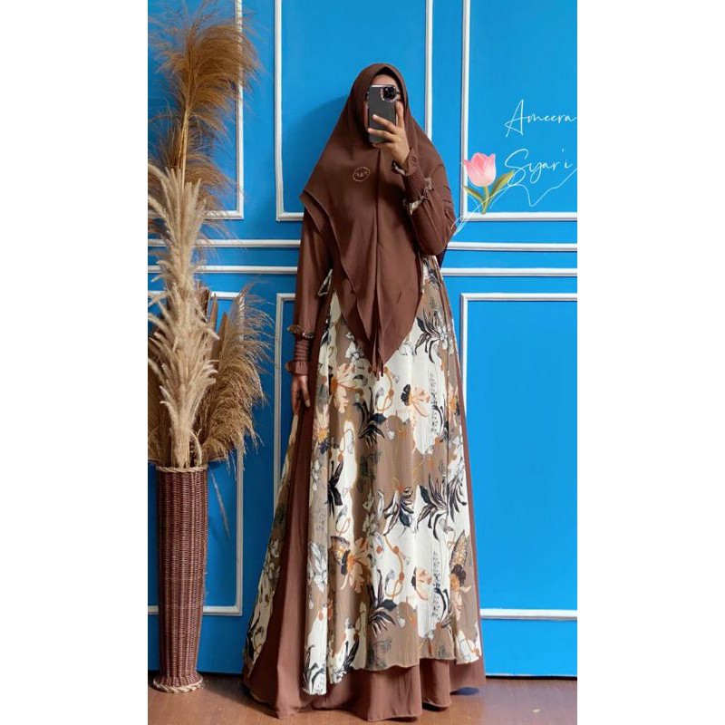 gamis amirah ceruti baby doll/ gamis printing