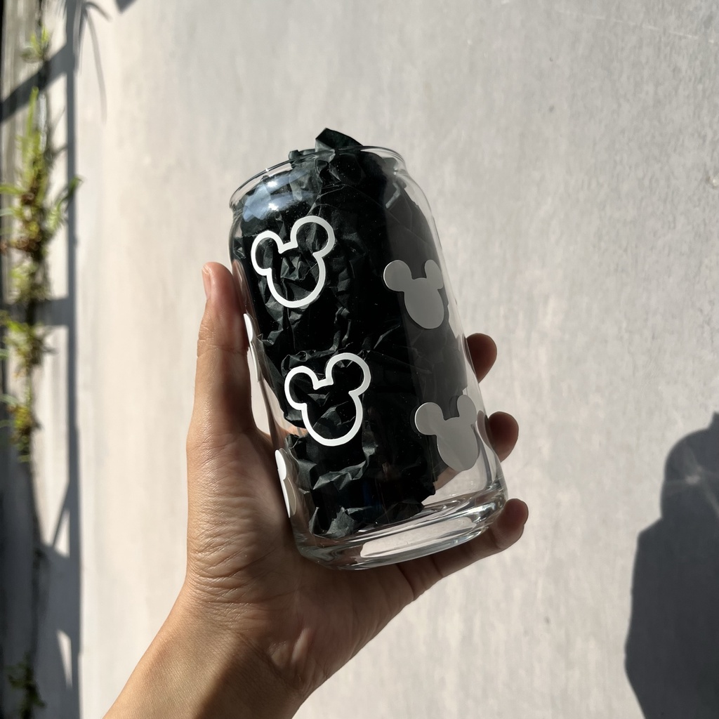 Gelas Aesthetic Mickey Mouse | Gelas Aesthetic | Gelas Kaca Transparan