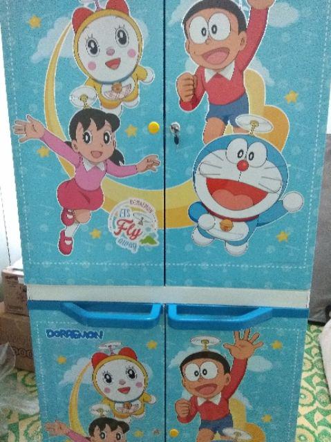  LEMARI  PAKAIAN PLASTIK  NAIBA DORAEMON  SUSUN  4  PREMIUM 