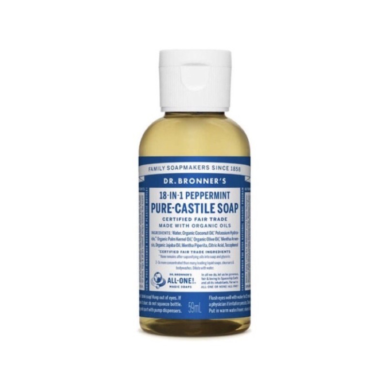 Dr Bronner’s Peppermint Pure Castile Liquid Soap 59 ml