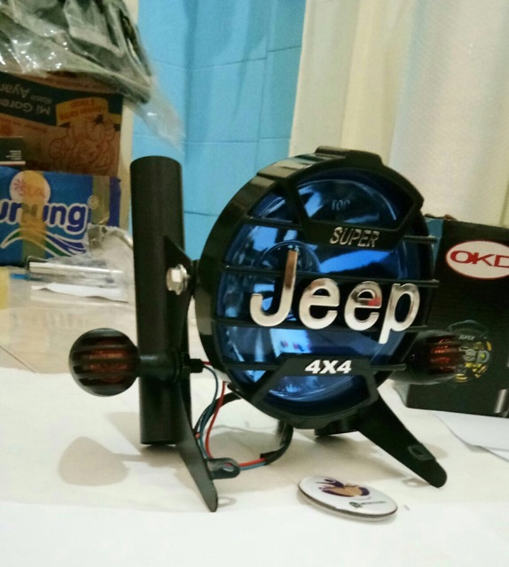 Lampu jeep variasi rx king + breket+ lampu sen crome