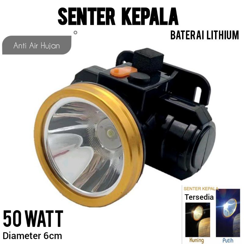 Senter kepala 20w 35w 50w 80w 150w Putih / Kuning body besar / kecil super terang Harga Grosir murah-