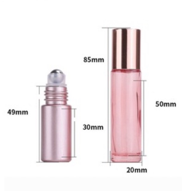 10ml Botol Rose Gold Pink Roll On TEBAL Glass Perfume Essential Oil Vials Stainless Roller Ball Travel Clear Bottle