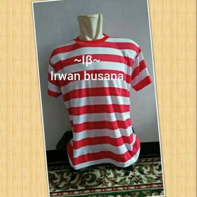 Baju madura dewasa/atasan kaos madura belang2 size L