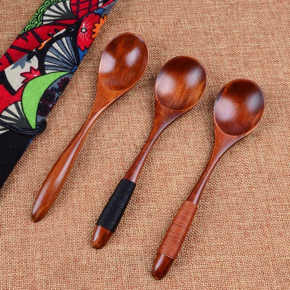 Hot Promo ! Novelty Sendok Makan Centong Sayur Bahan Kayu Wooden Spoon - RR-20