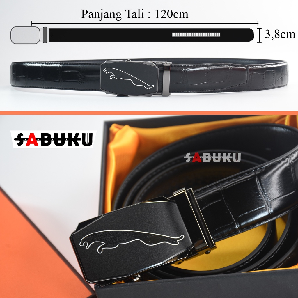 Men Belt  Ikat Pinggang Pria Model Rel Otomatis Ikat Pinggang Gesper KULIT ASLI  - 097