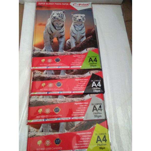 

kertas foto eprint super glossy A4 210 x297 mm 180 gsm/200 gsm/