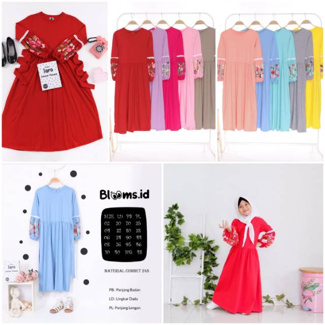 Gamis anak tangan balon sablon by blooms.id