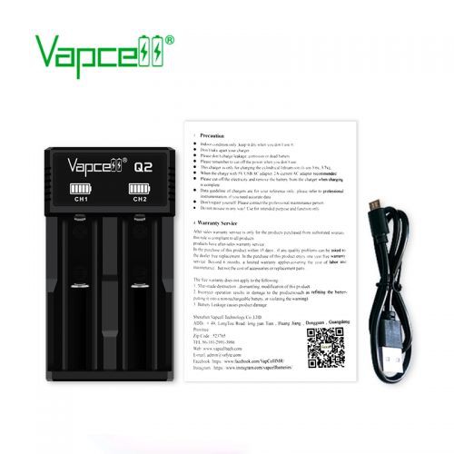 Authentic charger vapcell Q2 smart charger dual slot 2A