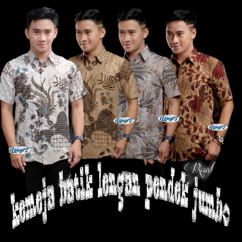 KEMEJA BATIK PRIA LENGAN PENDEK BIG SIZE JUMBO M.L.XL.XXL.3L.4L.5L.6L.7L.8L.9L.10L