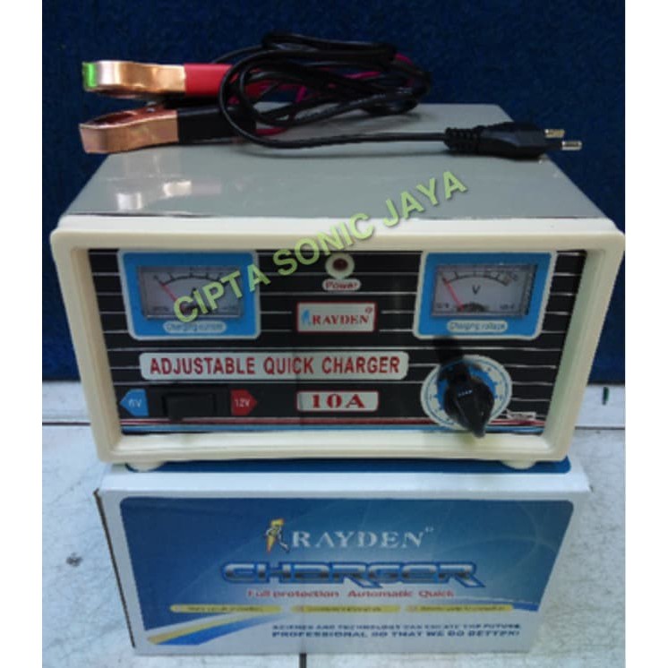 charger accu / aki 10 ampere 12 volt rayden