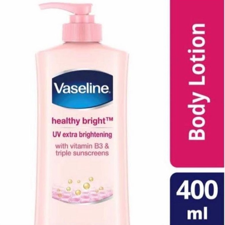 Vaseline Lotion Gluta Glow Healthy Bright UV Extra Brightening Intensive Care Advanced Strength Pump 400ml White Sun + Polkution Protection Spf 24 Perfect 10 aha + retinol night repair