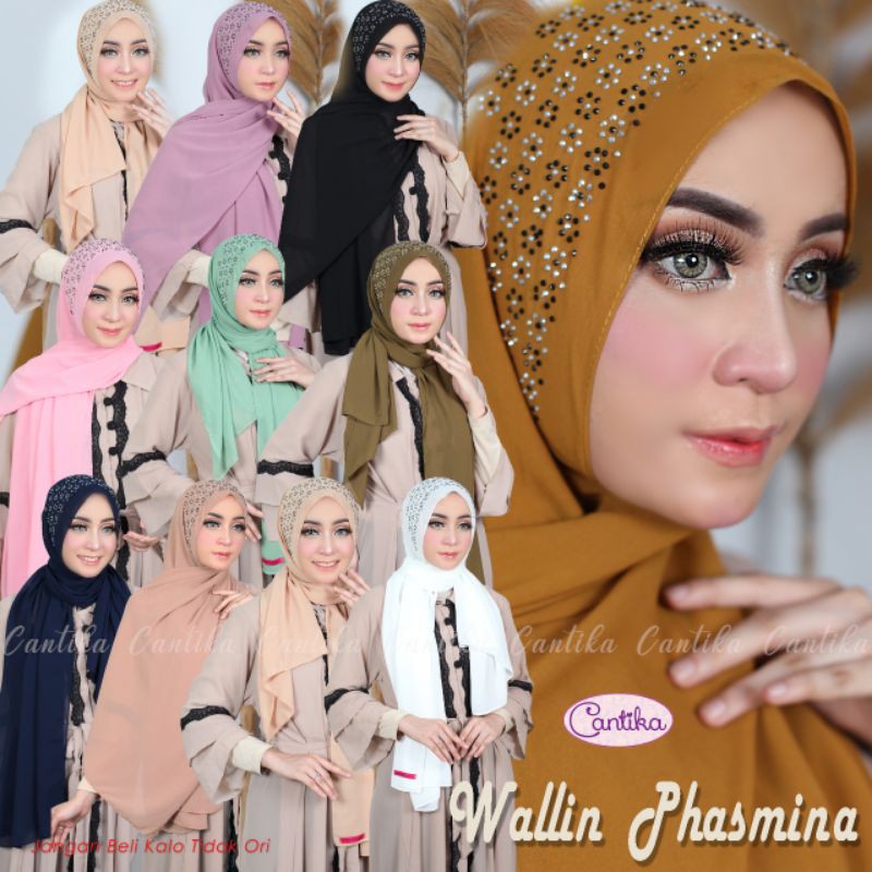 Jilbab Pashmina Wallin Azzahra Payet Instan Tali Ori Cantika Hijab