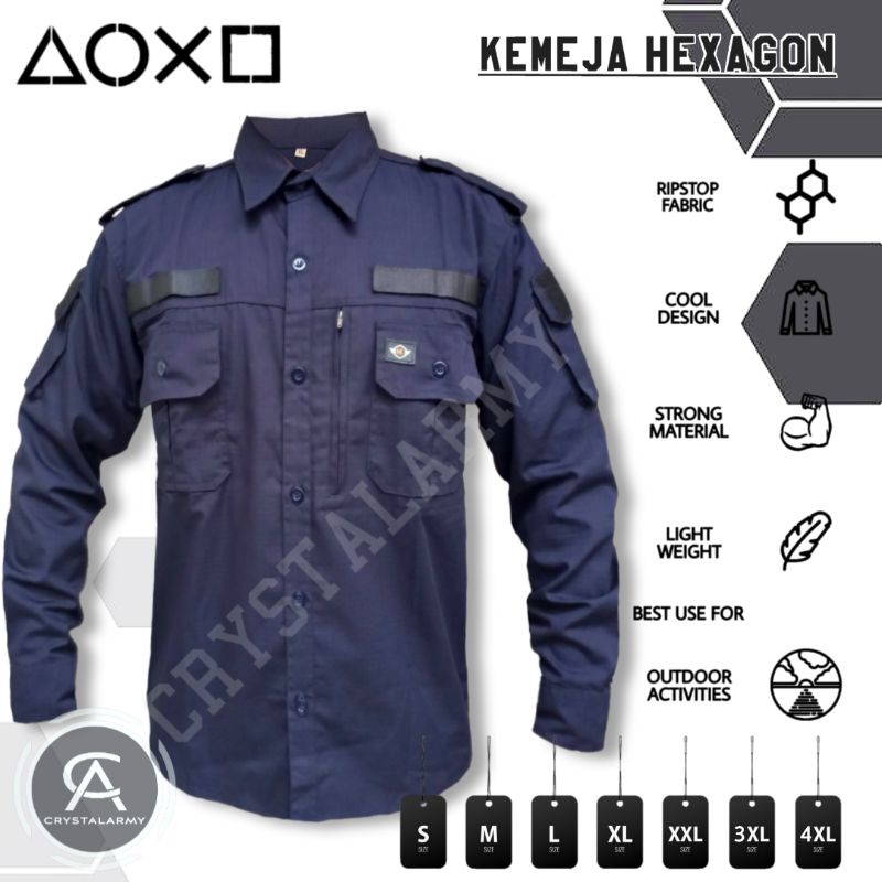 kemeja tactical terbaru hexagon / kemeja tactical outdoor /  kemeja lapangan