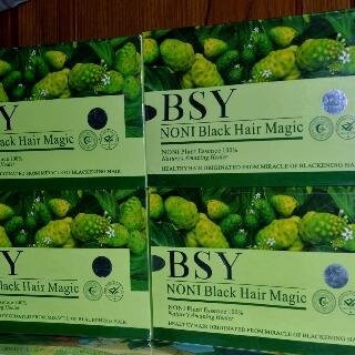 SAMPO PENGHITAM RAMBUT PERMANEN BSY NONI MAGIC BLACK HAIR SHAMPO HALAL ORIGINAL PERAWATAN RAMBUT