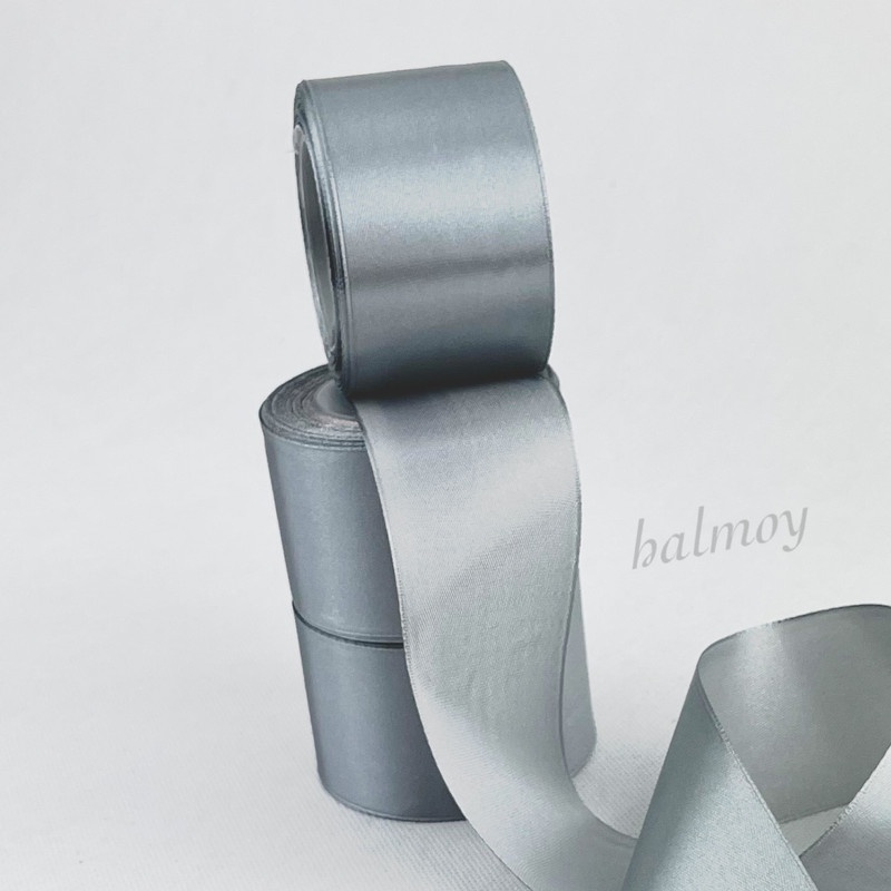 PITA SATIN KAIN 2 INCI / 5 CM WARNA SILVER TUA #180
