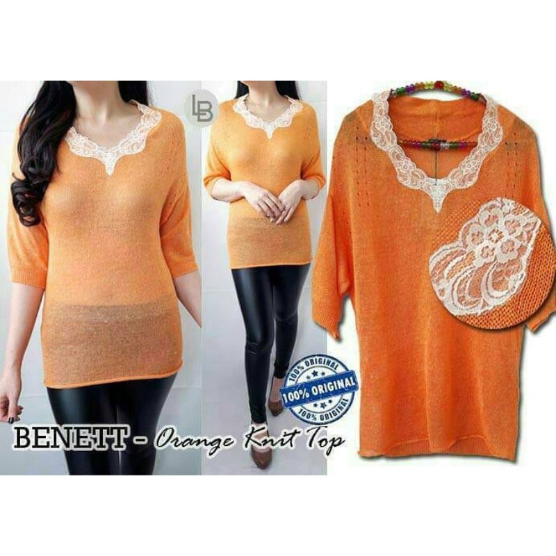B448.Benetton Orange Knit top