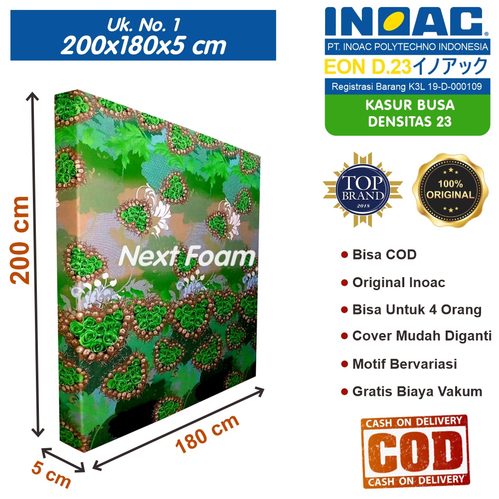 Kasur Busa Inoac Ukuran No 1 200x180x5 cm Tebal 5 cm EON D23 ORIGINAL INOAC Asli